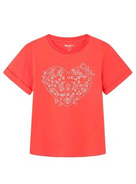 T-Shirt Pepe Jeans Insieme Rosso per Bambina