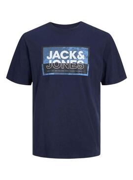 T-Shirt Jack & Jones Logan Blu Navy per Bambino