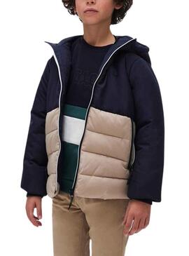 Giacca Mayoral Combinato Blu Navy Beige Bambino
