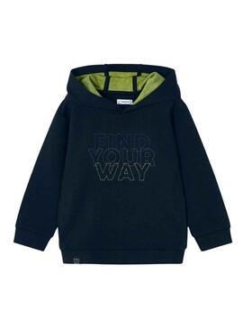 Felpa Mayoral Interlock Contrast Blu Navy Bambino