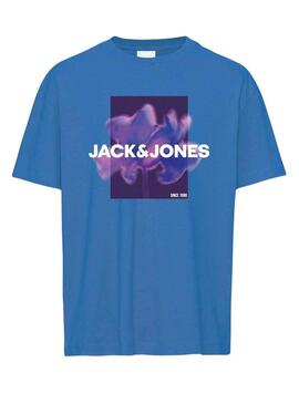 T-Shirt Jack & Jones Floreale Blu per Bambino