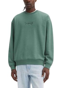 Felpa Levis Relaxed Crew Verde per Uomo