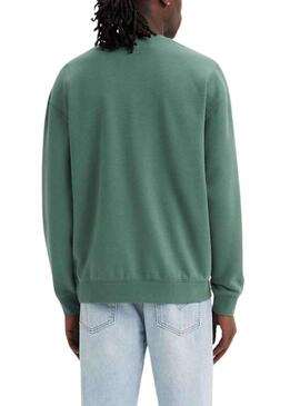 Felpa Levis Relaxed Crew Verde per Uomo