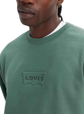 Felpa Levis Relaxed Crew Verde per Uomo