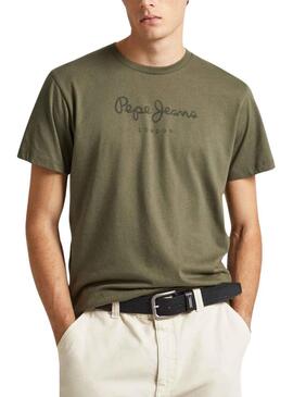 T-Shirt Pepe Jeans Eggo Verde per Uomo