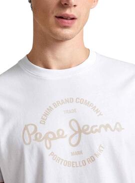 T-Shirt Pepe Jeans Craigton Bianco per Uomo