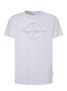 T-Shirt Pepe Jeans Craigton Bianco per Uomo