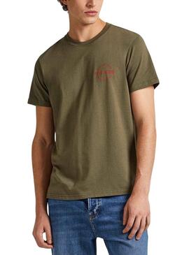 T-Shirt Pepe Jeans Craig Verde per Uomo
