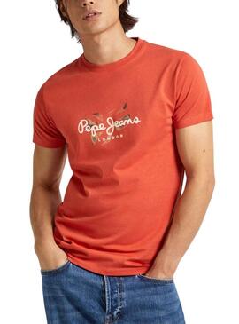 T-Shirt Pepe Jeans Conte Arancione per Uomo