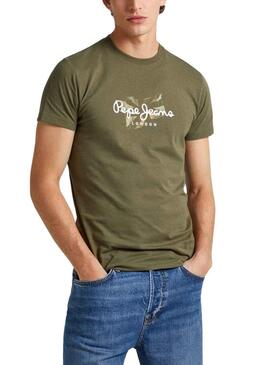 T-Shirt Pepe Jeans Conteggio Verde per Uomo