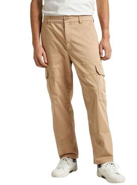 Pantaloni Pepe Jeans Cargo Regular Beige Uomo