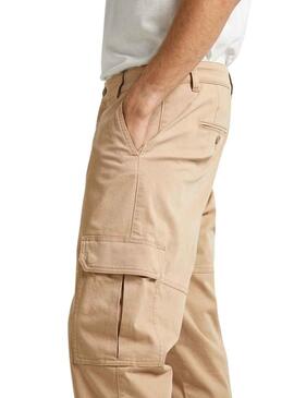 Pantaloni Pepe Jeans Cargo Regular Beige Uomo