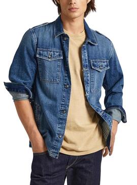 Overshirt Pepe Jeans Luka Denim per Uomo