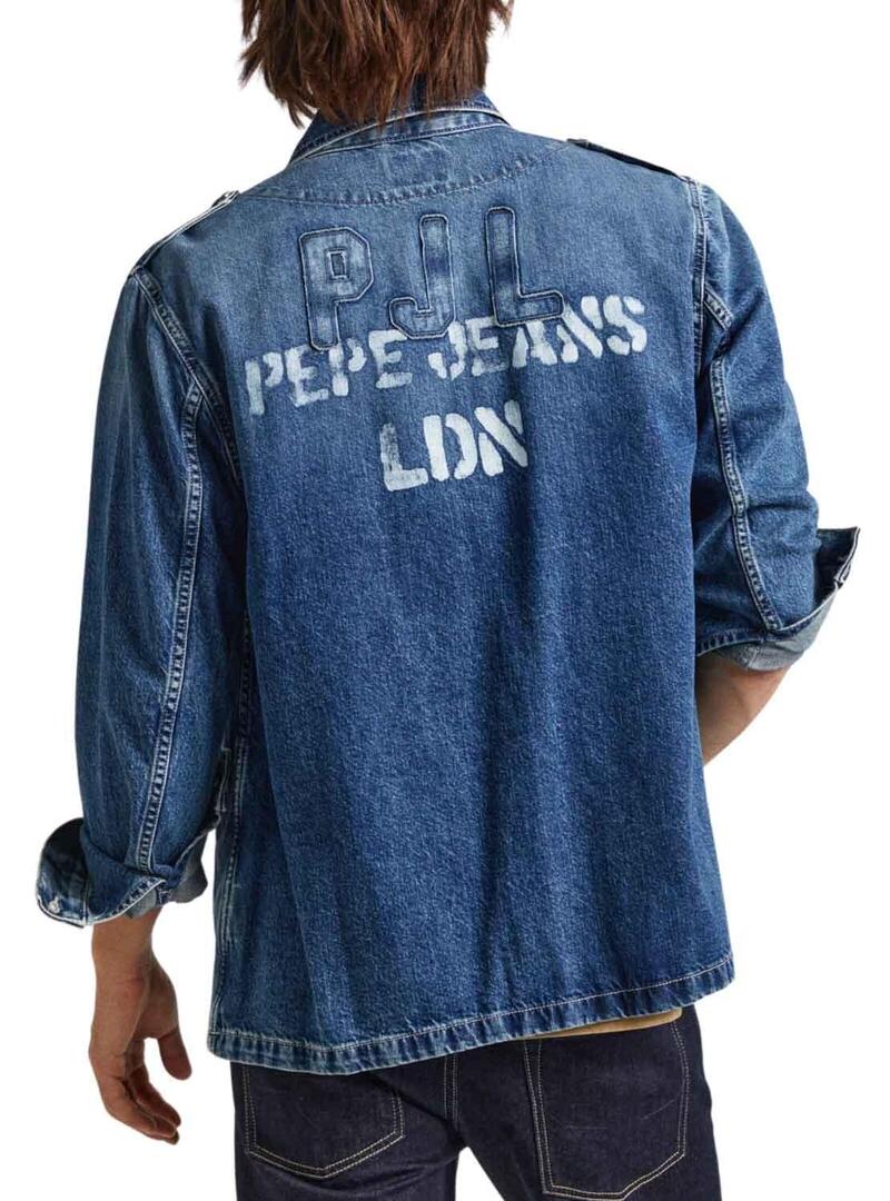 Overshirt Pepe Jeans Luka Denim per Uomo