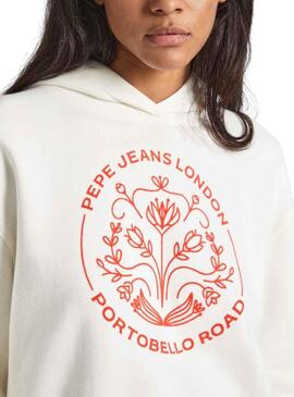 Felpa Pepe Jeans Haria Bianco per Donna