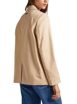 Blazer Pepe Jeans Tencell Beige per Donna