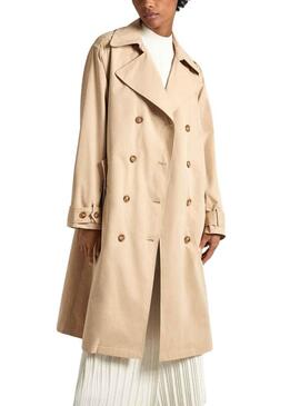 Trench Pepe Jeans Star Con Cintura Beige Donna