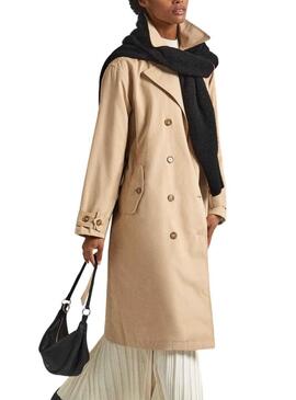 Trench Pepe Jeans Star Con Cintura Beige Donna