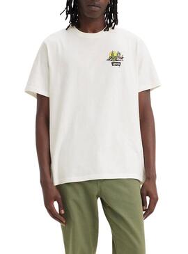 T-Shirt Levi's Cacti Club Beige per Uomo