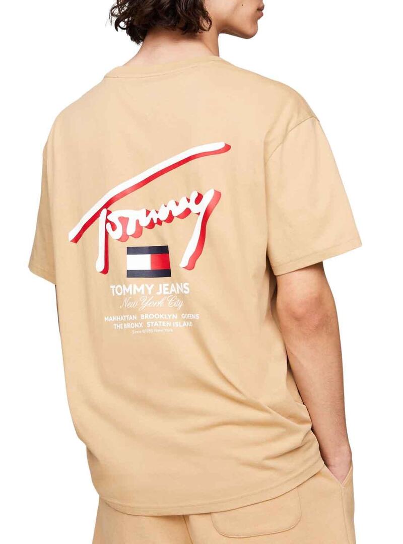 T-Shirt Tommy Jeans Reg3D Street Beige Uomo