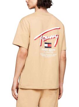 T-Shirt Tommy Jeans Reg3D Street Beige Uomo