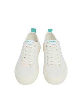 Sneakers Pepe Jeans Allen Fascia Bianco per Donna