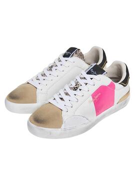 Sneakers Pepe Jeans Lane Elle Snake Bianco