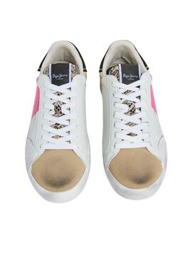 Sneakers Pepe Jeans Lane Elle Snake Bianco