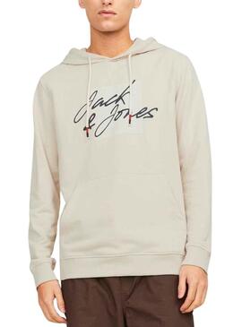 Felpa Jack & Jones Zuri Beige per Uomo