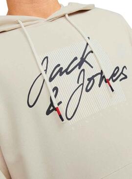 Felpa Jack & Jones Zuri Beige per Uomo