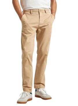 Pantaloni Pepe Jeans Slim Chino Beige Uomo