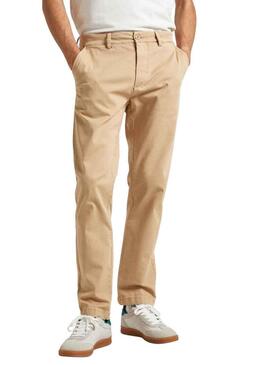 Pantaloni Pepe Jeans Slim Chino Beige Uomo