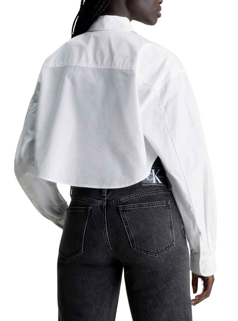 Camicia Calvin Klein Cropped Bianco per Donna