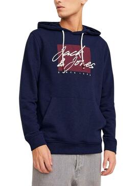 Felpa Jack & Jones Zuri Sudore Blu Navy Uomo