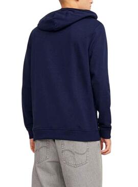 Felpa Jack & Jones Zuri Sudore Blu Navy Uomo