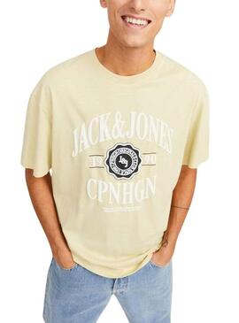 T-Shirt Jack & Jones Lucca Giallo per Uomo