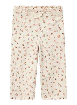 Pantaloni Tuta Sportiva Name It Tirante Beige per Bambina