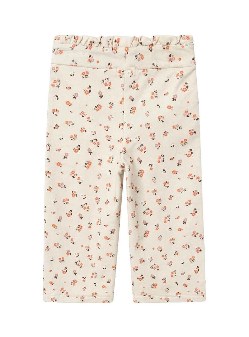 Pantaloni Tuta Sportiva Name It Tirante Beige per Bambina