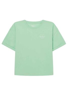 T-Shirt Pepe Jeans Nicky Verde per Bambina