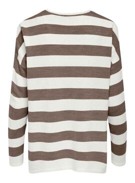 Pullover Only Amalia Strisce Marrone per Donna