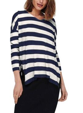 Pullover Only Amalia Strisce Blu Navy per Donna