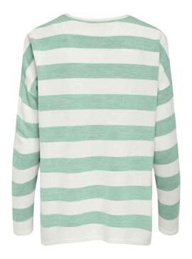 Pullover Only Amalia Strisce Verde per Donna