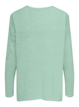 Maglione Only Amalia verde collo a V verde donna