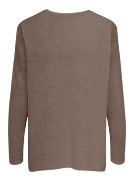 Maglione Amalia Marrone a scollo a V Marrone solo per donne