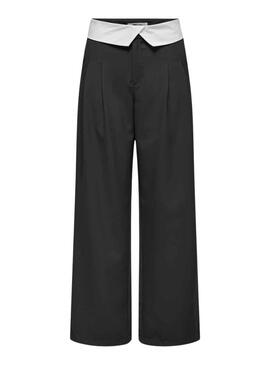 Pantaloni Only Diana Fold Down Nero per Donna