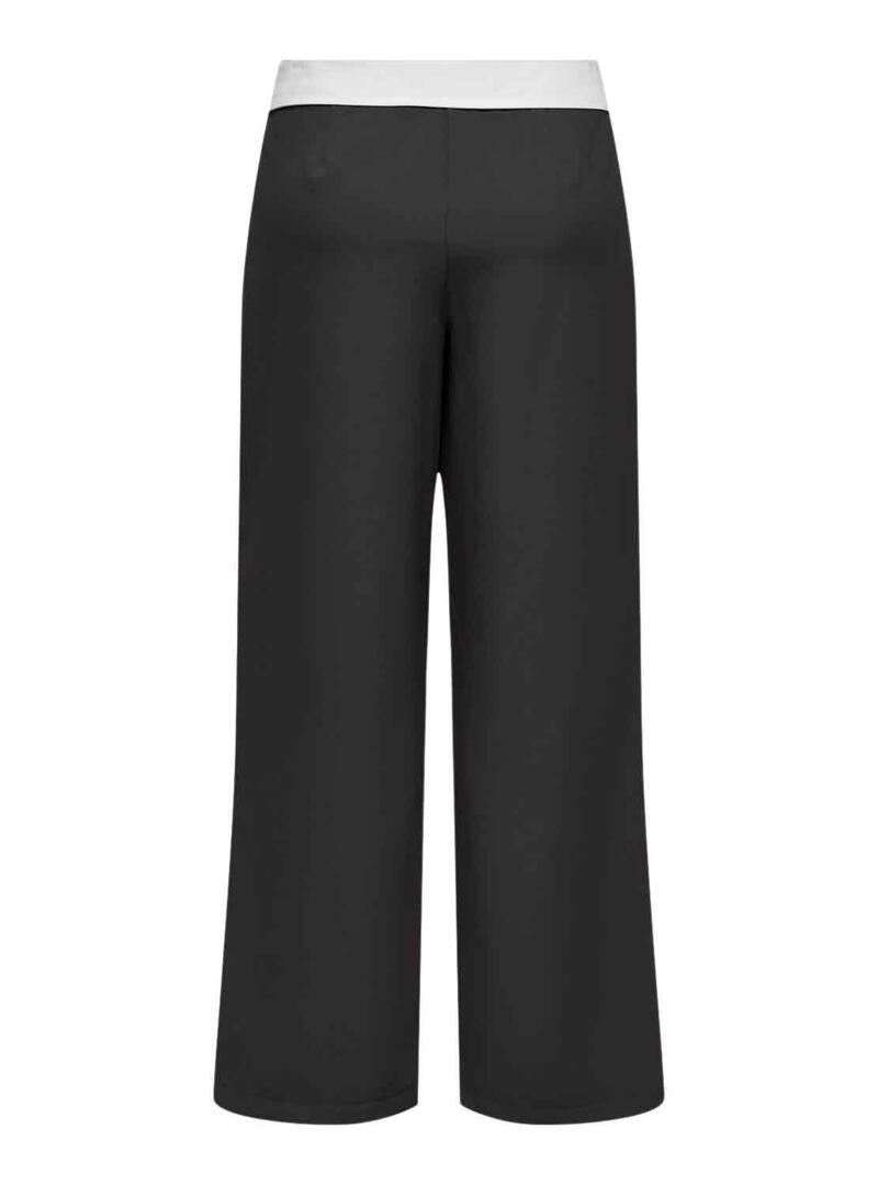 Pantaloni Only Diana Fold Down Nero per Donna