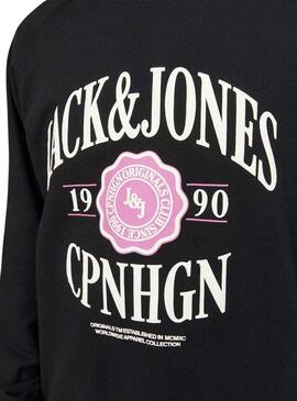 Felpa Jack & Jones Lucca Crew Nero Uomo