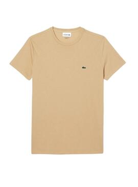 T-Shirt Lacoste Pima Beige per Uomo