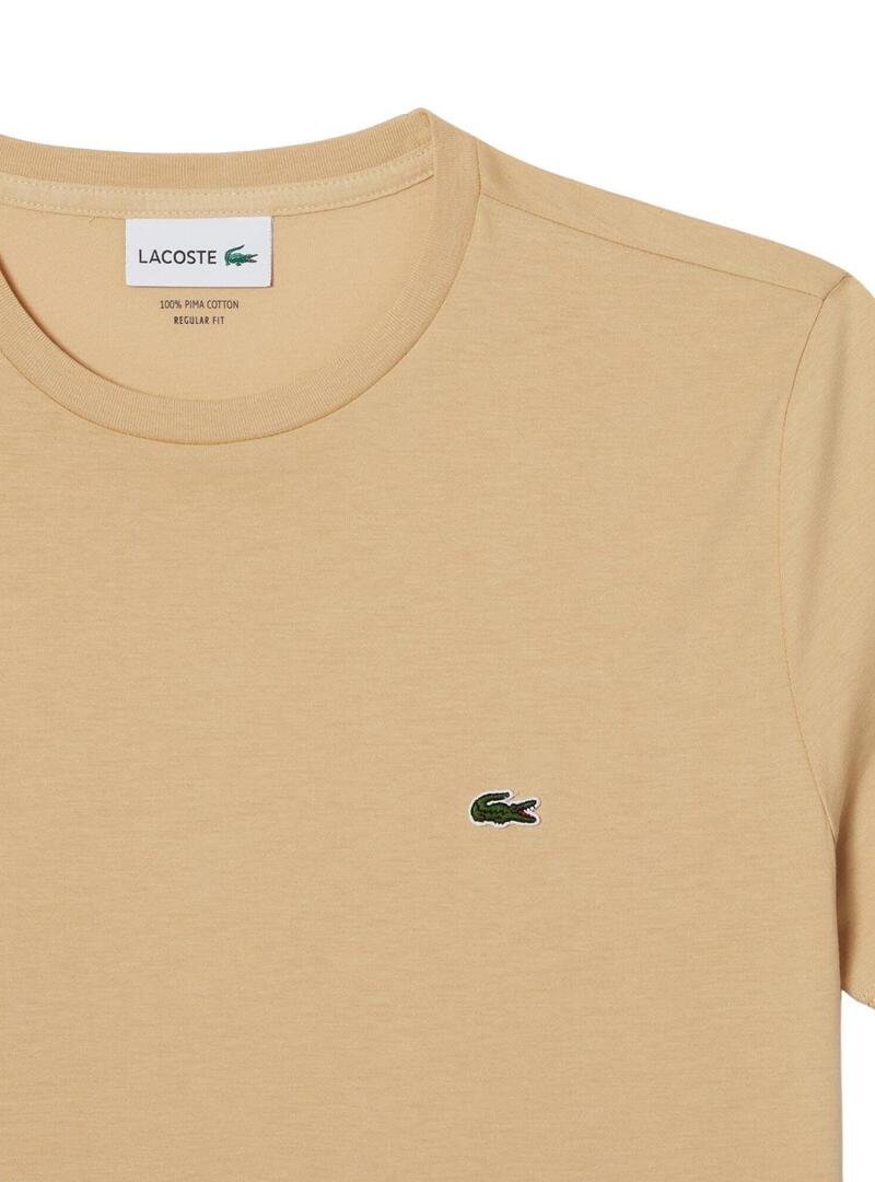 T-Shirt Lacoste Pima Beige per Uomo