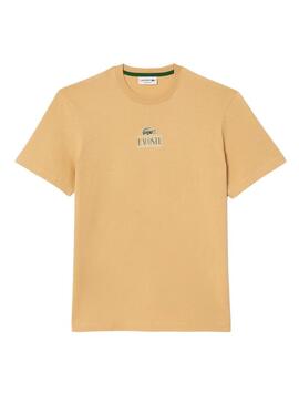 T-Shirt Lacoste Regular Beige per Uomo e Donna